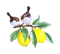 Spilla festiva a forma di uccello a forma di limone, smaltata, gioiello da indossare per feste, decorazione per corpetto per donne e uomini, Misura unica, come descritto