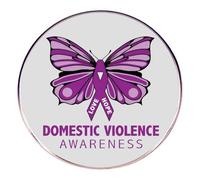 Spilla Fiore 3x3cm Consapevolezza Della Violenza Domestica Pin Nastro Viola Lega di Metallo Distintivo Accessorio di Moda Spille Distintivo, 3X3CM, Metallo