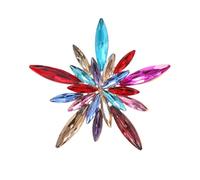 Spilla Fiore Fiocco Neve Cristallo Delicata Antica Unisex Gioielli Statement Abito Giacca (Multicolore)