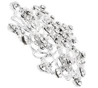 Spilla Fiore in Lega e Cristalli Argento, Accessorio Costume