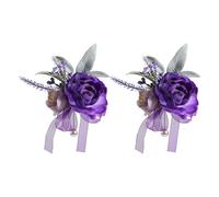Spilla fiori da sposa artificiali in seta da 2 / da polso per la festa della damigella d ' onore e l ' esposizione domestica del seta della damigella d ' onore