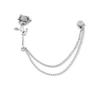 Spilla floreale a forma di rosa per donne e uomini, spilla da bavero a forma di fiore di rosa, per abito da sposa, smoking, scialle accessorio, Small, Acciaio inossidabile, Non pietra preziosa