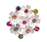 Spilla floreale alla moda scintillante strass fiore pin moda donna accessori gioielli leggeri acrilico fiore gioielli con decorazione di cristallo