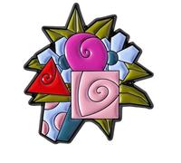 Spilla floreale astratta con animali ispirati a Picasso disegni artistici con colori vivaci per l'uso quotidiano ed eventi speciali Spilla unica in lega, One Size, come descritto