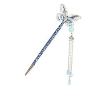 Spilla for capelli Chignon, Bastoncini for capelli, Bastoncini for capelli a farfalla Cloisonne pendenti, Bacchette for capelli con catena a nappa, Eleganti forcine for capelli, Bacchette classiche ci