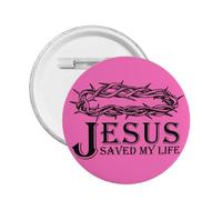 Spilla Gesù mi ha salvato la vita, spilla con bottone rotondo in metallo, fede cristiana, 1 pezzo