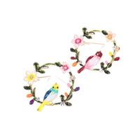 Spilla ghirlanda di uccelli, spilla colorata per ghirlanda di uccelli, accessori per abbigliamento da uomo e da donna, Misura unica, Acciaio inossidabile