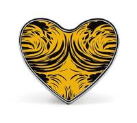 Spilla gialla e nera in lega di alluminio a forma di cuore a forma di cuore carino badge tenere abbigliamento moda spilla a forma di cuore squisita spilla in metallo per abbigliamento borse