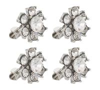 Spilla Gioiello Fiore Mini a Sei Petali, 4 Pezzi Argento | Spille Gioiello per Vestiti, Spille Decorative per Vestiti, Spille Gioiello Fiore, per Foulard e Cappelli