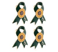 Spilla Girasole Vintage in Lega 4 Pezzi per Giacche e Completi | Stile Vintage, per Volontari e Gruppi, Adatta a Eventi Benefici e Volontariato Aziendale, Verde