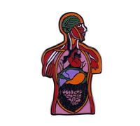 Spilla gotica con anatomia umana - Spilla smaltata da 3 cm con organi cardiaci cerebrali - Distintivo di Halloween per medici infermieri - Spilla da bavero in lega per cappotti, borse, cappelli