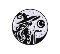 Spilla gotica di Halloween stile punk smaltato spilla strega gatti neri lune disegni gioielli accessori regalo Halloween risvolto distintivo, Misura unica, come descritto