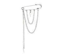 Spilla gotica punk in metallo a forma di croce, spilla a catena con nappe da donna, spilla vintage per maglione, scialle, colletto, As show, Lega di acciaio