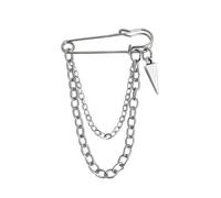 Spilla gotica punk in metallo a forma di croce, spilla a catena con nappe da donna, spilla vintage per maglione, scialle, colletto, As show, Lega di acciaio