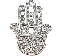 Spilla Hamsa Star of David, spilla ebraica ebraica, finitura argento