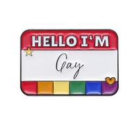 Spilla Hello I'm Gay, Misura unica, Metallo