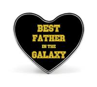 Spilla "Il miglior padre della galassia", distintivo a forma di cuore, bottone, cravatta, risvolto, zaino, decorazione per uomo e donna
