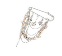 Spilla in a forma cuore a base ferro trasformabile in catena per la gamba dei pantaloni o accessorio per abbellire la borsa Spilla per accessorio per borsa alla
