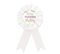 Spilla in latta bianca con scritta "Happy Birthday", per ragazzi e ragazze, con scritta "Happy 21st/30th/40th/50th Birthday", divertente decorazione per feste di compleanno, banda stagnata, Rosstte