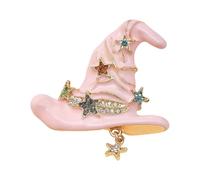 Spilla in lega a forma di cappello da strega, con strass, decorazione perfetta per cosplay e uso quotidiano, One Size, come descritto