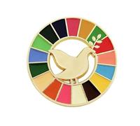 Spilla in lega con colombe della pace, spilla smaltata delle Nazioni Unite, spilla decorativa con 17 colori, Zinco