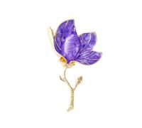 Spilla in lega di magnolia viola retrò, fiore classico spilla, abito Hanfu abito decorazione, che mostra il fascino unico delle donne