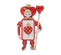 Spilla in lega di zinco a forma di soldato a forma di cuore e vanga, accessori per vestiti natalizi