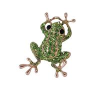 Spilla in lega per cappotto spilla unisex a forma di rana in lega con strass decorazione per borsa, cappotto, colletto, sciarpa, festa, ballo, abbigliamento, gioielli, Metallo, Pietra secondaria