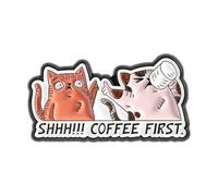Spilla in lega smaltata con gatti dei cartoni animati che bevono caffè disegni per gli amanti dei gioielli spilla in lega