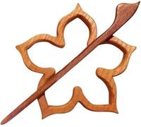 Spilla in legno a forma di margherita, graziosa spilla per scialle, sciarpa e risvolto, regalo per donne e ragazze (marrone)