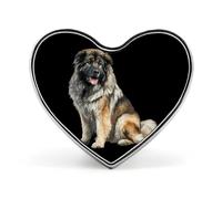 Spilla in metallo a forma di cuore con cane da pastore del Caucaso, 2,5 cm, ideale per abbigliamento, borse, accessori e decorazioni per cravatte.