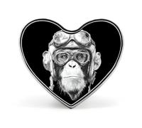 Spilla in metallo a forma di cuore Steampunk con scimmia, 2,5 cm, per abbigliamento, borse, accessori e decorazioni per cravatte.