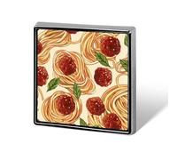 Spilla in metallo alla moda con polpette e spaghetti, 1 pollice, per vestiti, cappelli, borse, cravatte, accessori e decorazioni