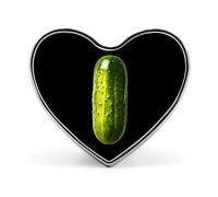 Spilla in metallo Big Dill Pickle a forma di cuore da 2,5 cm, ideale per abbigliamento, borse e accessori, decorazione per cravatte.