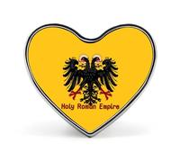 Spilla in metallo con bandiera del Sacro Romano Impero, cuore e scritta "Amore" per uomo e donna, ideale per abbigliamento, borse e cappelli.