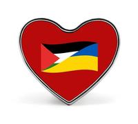Spilla in metallo con bandiera di Palestina e Ucraina, cuore e amore, per uomo e donna, ideale per vestiti, borse e cappelli.