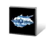 Spilla in metallo con bandiera israeliana e piazza della città di Israele, spilla da bavero alla moda, gioiello decorativo unisex