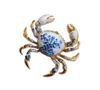Spilla in metallo con bellissimo design in porcellana blu e bianca, per collezionisti e amanti della storia, spilla vintage alla moda, Einheitsgröße, come descritto
