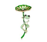 Spilla in metallo con design a foglie d'acero dipinte a colori, decorazione in perle finte, spille color oro(Color8)