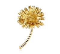 Spilla in metallo con design a foglie d'acero dipinte a colori, decorazione in perle finte, spille color oro(Color4)