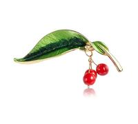 Spilla in metallo con design a foglie d'acero dipinte a colori, decorazione in perle finte, spille color oro(Color2)