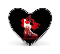 Spilla in metallo con mappa del Canada, bandiera, cuore e scritta "Ice Skate Canada", ideale per uomo, donna, vestiti, borse e cappelli.