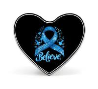 Spilla in metallo con nastro per cancro al colon, spilla a forma di cuore, spilla per abbigliamento decorativo.