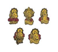 Spilla in metallo distintiva, elegante e dettagliata, con incisione, accessorio per donne e ragazze, gioiello religioso, accessorio per eventi, Misura unica, come descritto