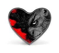 Spilla in metallo divertente Merry Krampus da 1 pollice a forma di cuore, spilla per vestiti, cappelli, borse, accessori, cravatte, decorazioni