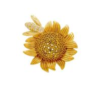Spilla in metallo per cappotto, sciarpa, borsa, decorazione, elegante regalo per donne e ragazze, con girasoli
