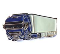 Spilla in Metallo smaltato Blu Haulage Truck & Trailer (autocarro)