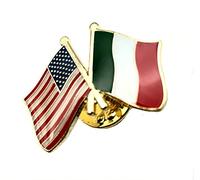Spilla in metallo smaltato con bandiera del paese dell'Italia USA dell'amicizia americana degli Stati Uniti d'America, Metallo