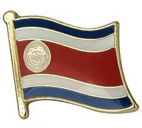 Spilla in metallo smaltato con bandiera nazionale del Costa Rica, 1,9 cm x 1,6 cm, spilla smaltata dura con bandiera tricolore, spilla per giacca, cappello o zaino