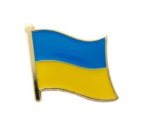 Spilla in metallo smaltato con bandiera nazionale ucraina, blu e giallo, rettangolare, 1,9 x 1,6 cm, simbolo patriottico per eventi e viaggi